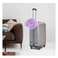 Cojin de Cuello Terciopelo Lila para Viajar con Soporte Agradable Y+Ligas Regalo